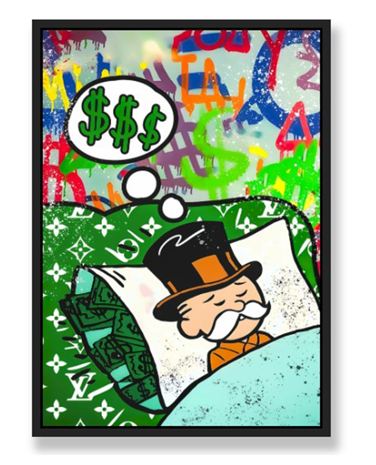 MONEY NEVER SLEEPS WALL ART