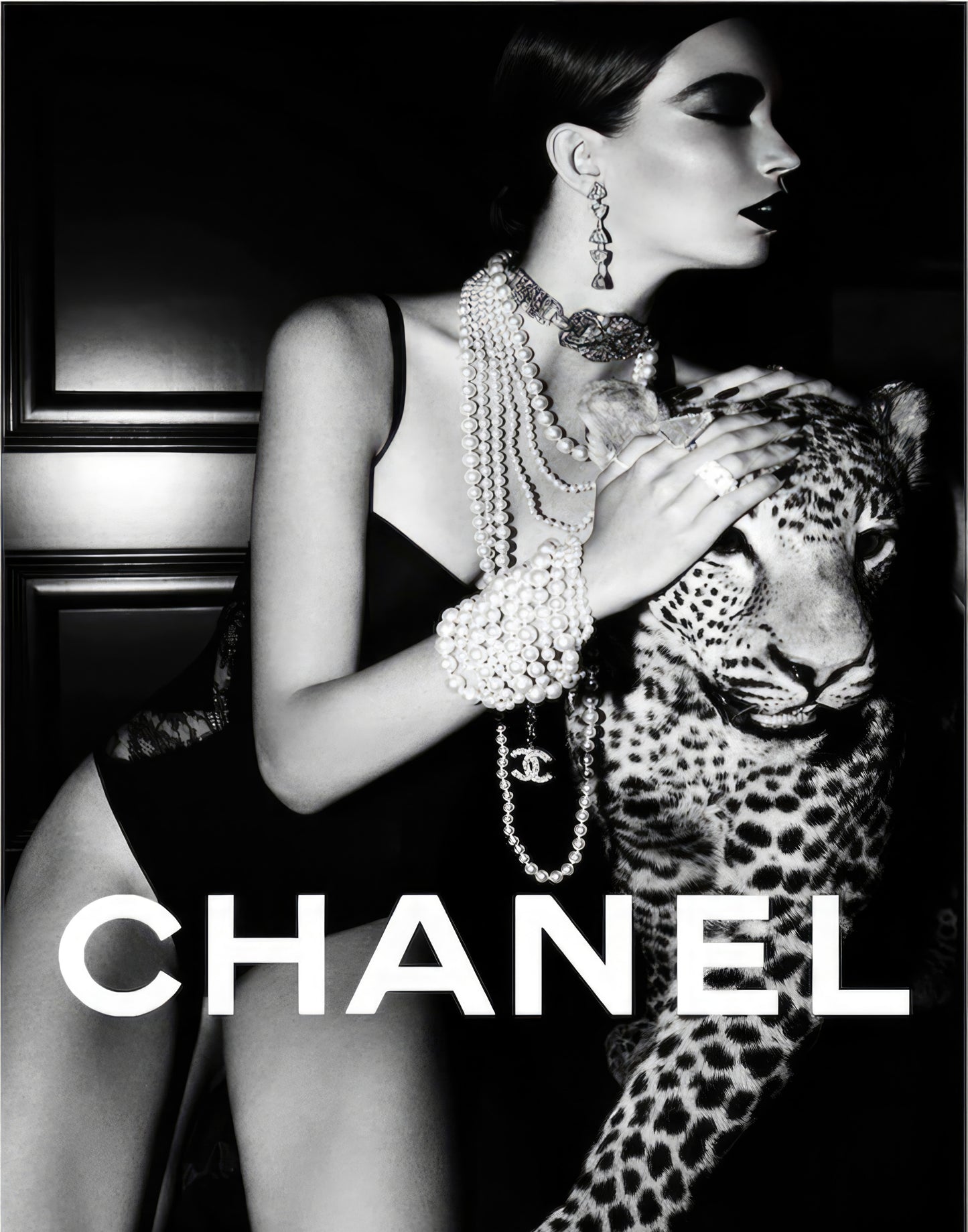 LADY & CHEETAH WALL ART