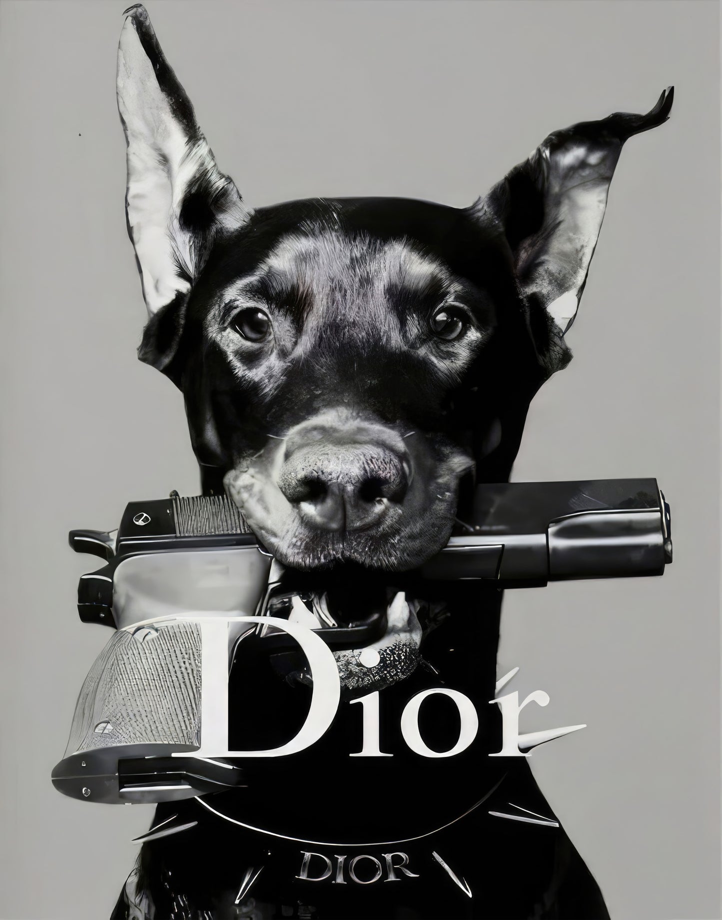 DOBERMANN & GUN WALL ART