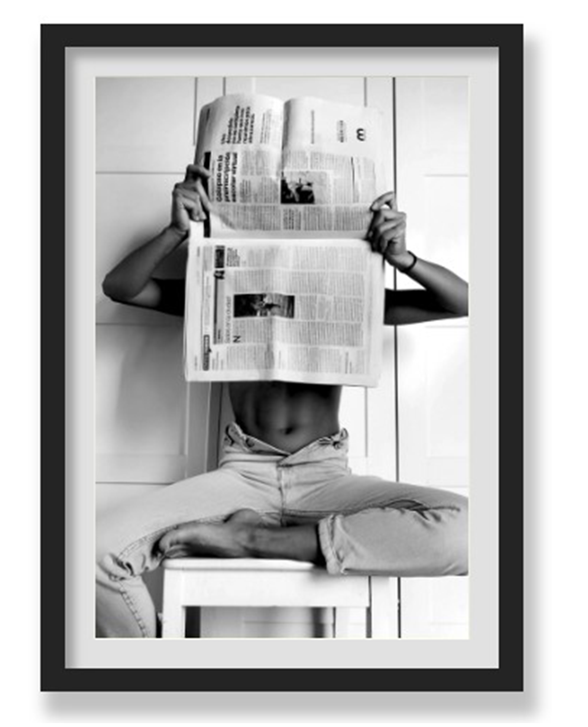 BLACK AND WHITE NEWSPAPER WALL ART