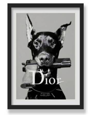 DOBERMANN & GUN WALL ART