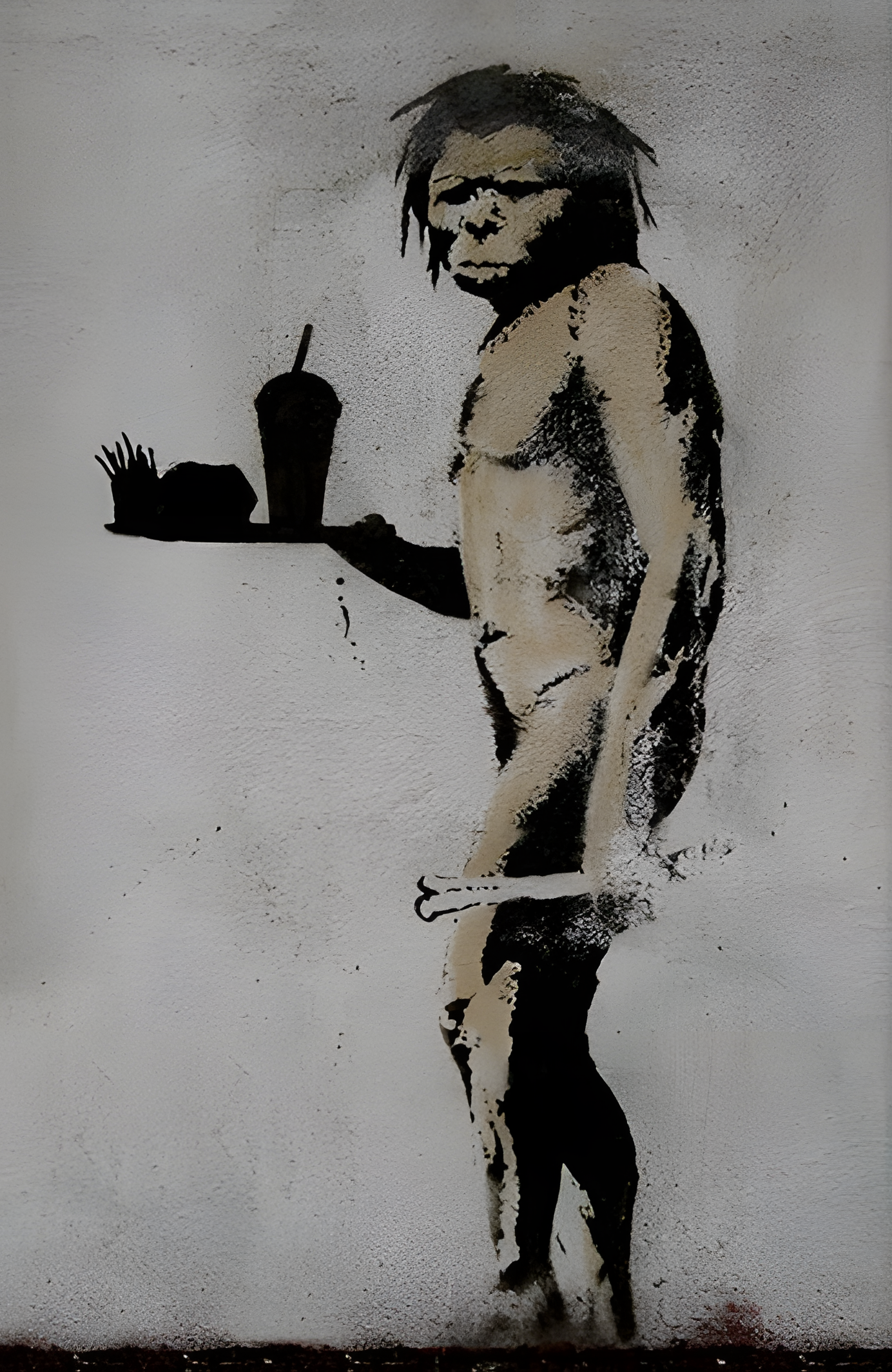 CAVEMAN FAST FOOD WALL ART
