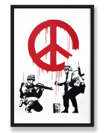 SOLDIERS PAINTING PEACE WALL ART