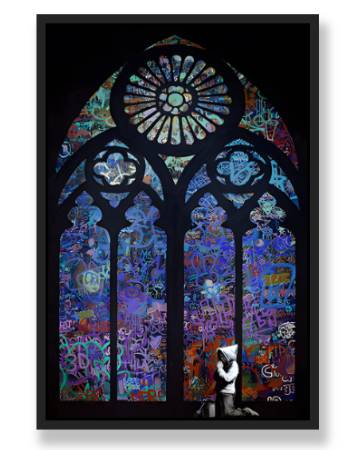 GRAFFITI STAINED GLASS WALL ART