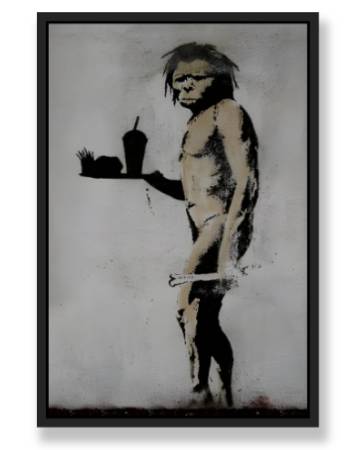 CAVEMAN FAST FOOD WALL ART