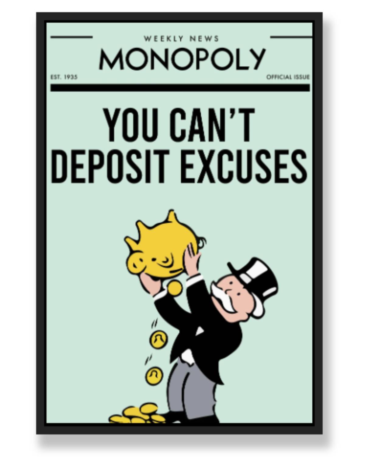 NO EXCUSES WALL ART