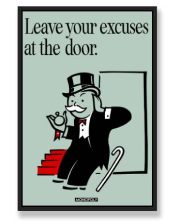 NO EXCUSES CANVAS WALL ART