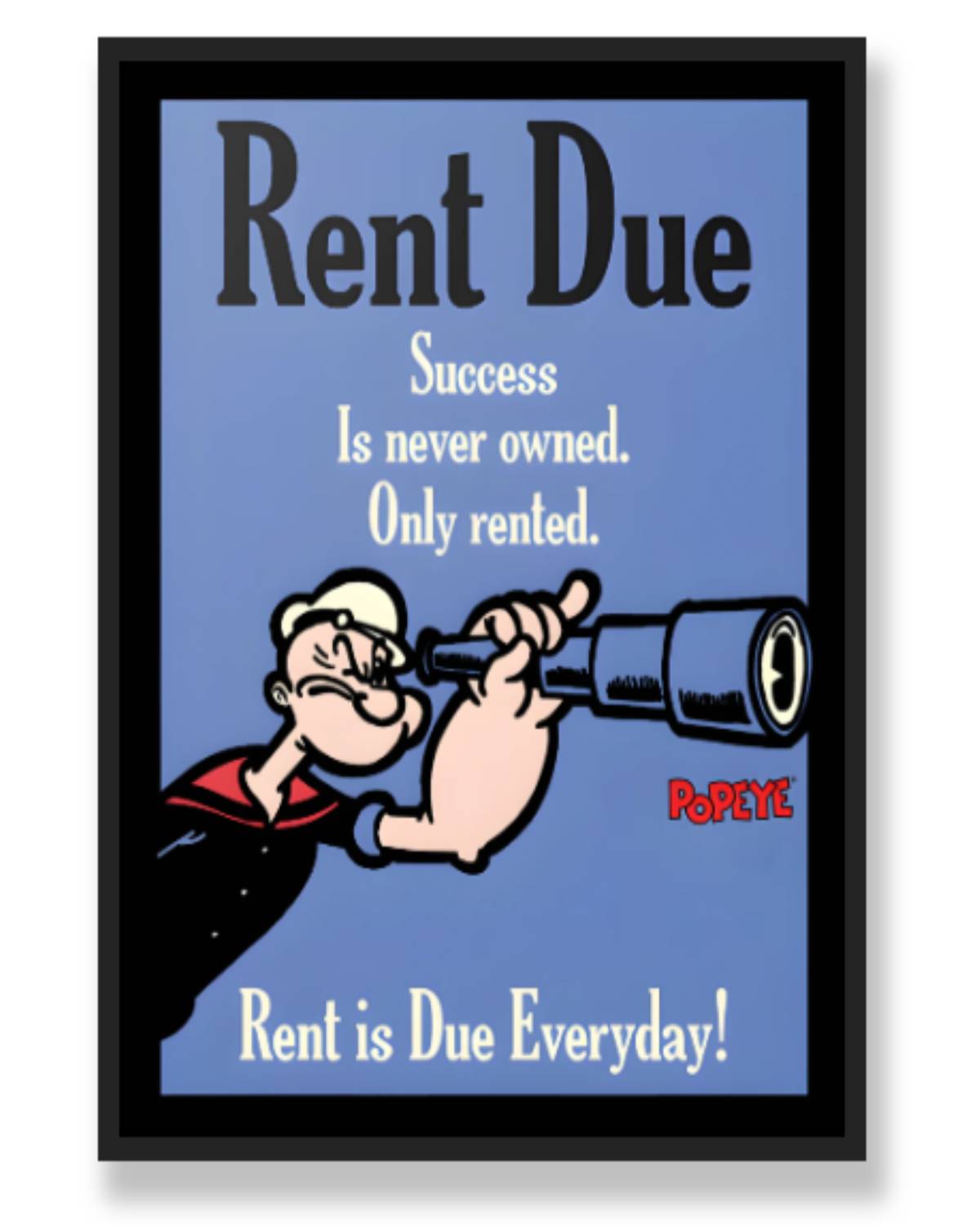 POP AYE RENT DUE WALL ART