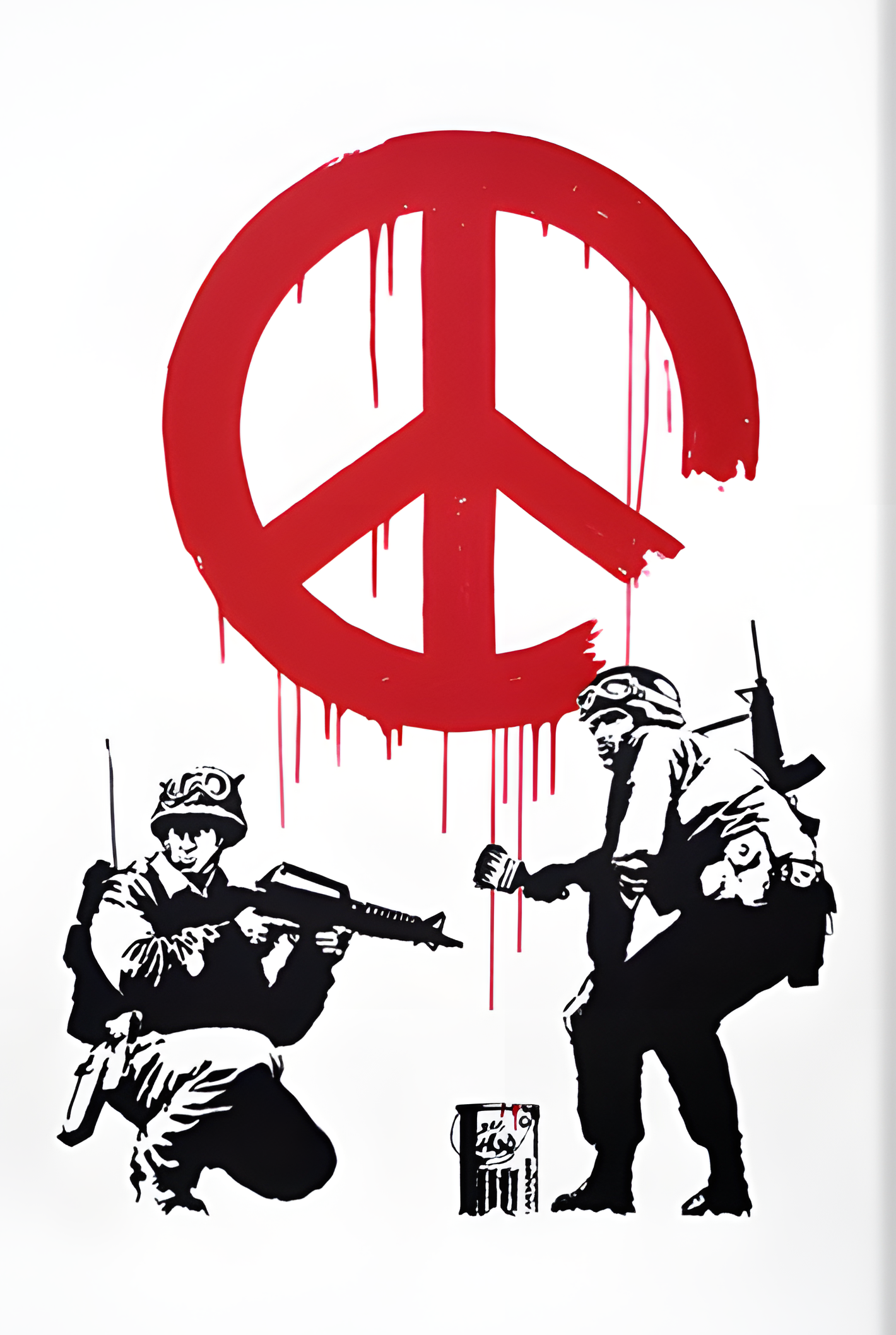 SOLDIERS PAINTING PEACE WALL ART