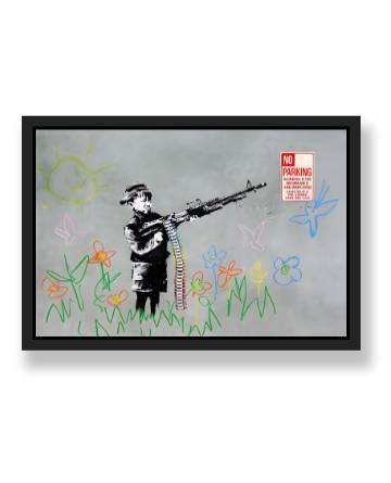 BOY WITH GUN WALL ART