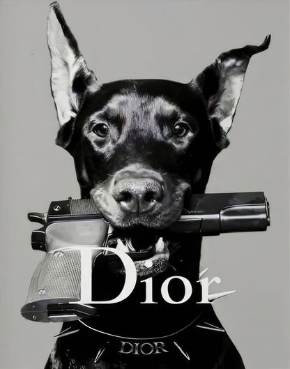 DOBERMANN & GUN WALL ART