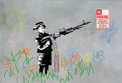 BOY WITH GUN WALL ART