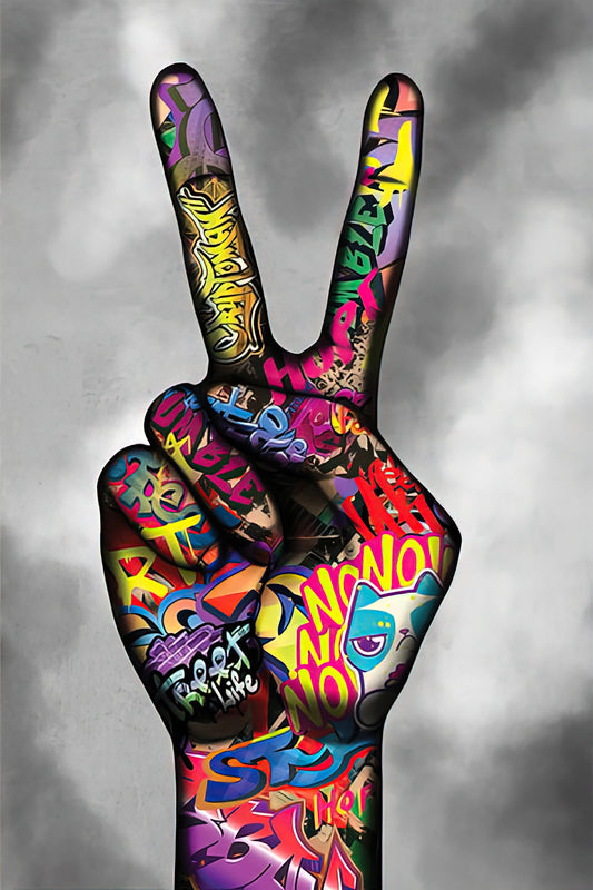 PEACE GRAFFITI WALL ART