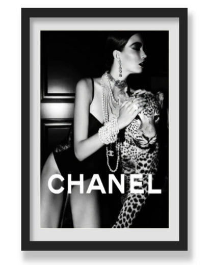 LADY & CHEETAH WALL ART