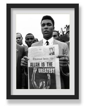 MUHAMMAED ALI BLACK & WHITE WALL ART