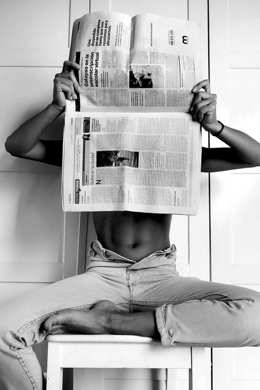 BLACK AND WHITE NEWSPAPER WALL ART