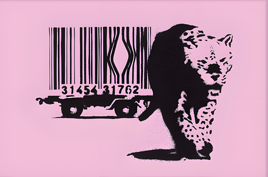 BARCODE LEOPARD WALL ART